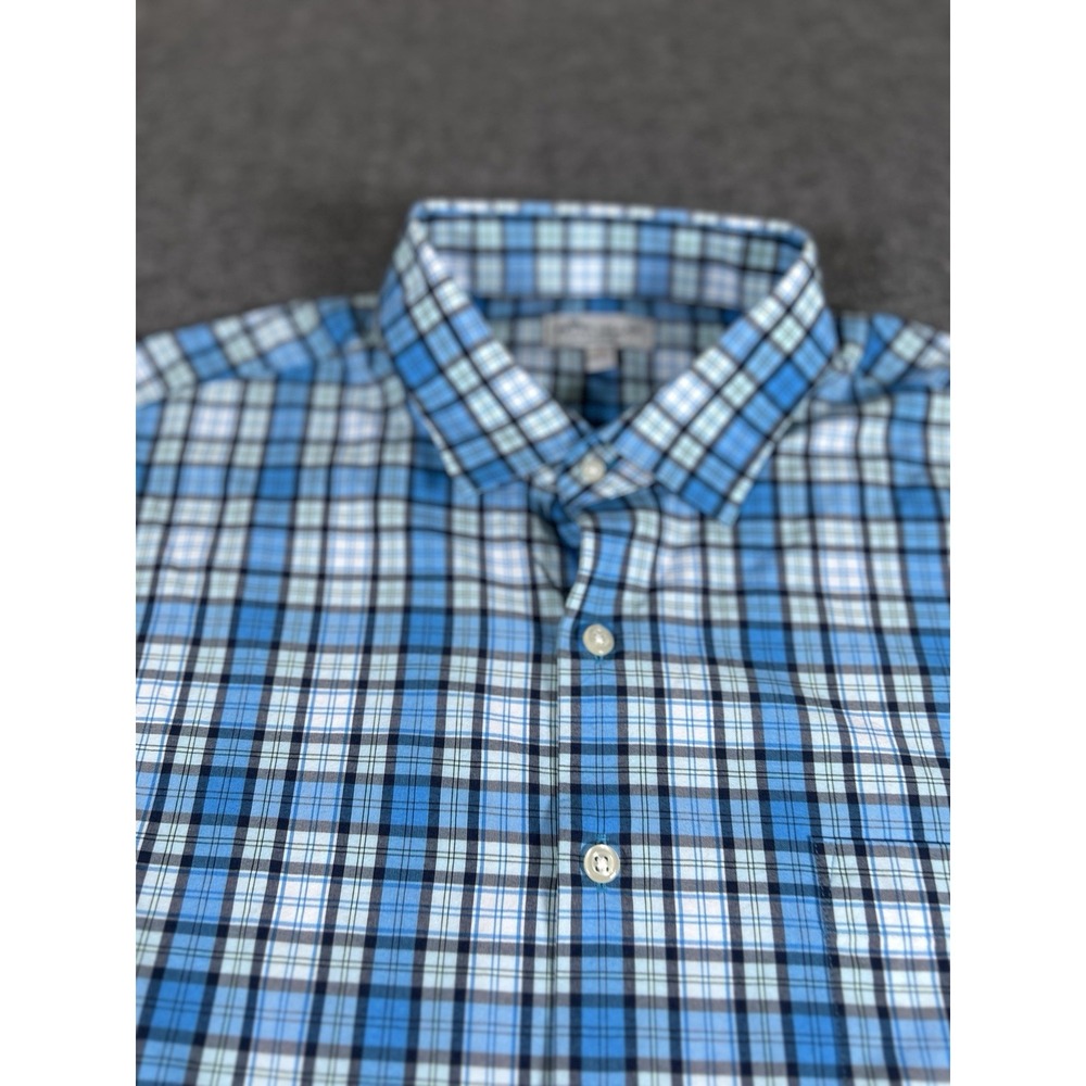 Peter Millar Men's‎ XL Blue  Plaid Summer Comfort Shirt Lightweight - Picture 3 of 7